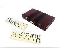 Mallette portable domino avec 28 pièces Boîte de voyage style rétro Carry Voyage Poignée de transport