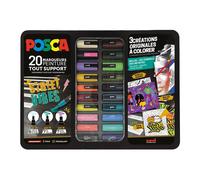 Mallette de marqueurs - Posca - Street Vibes - 20 marqueurs - Multicolore - Indélébile