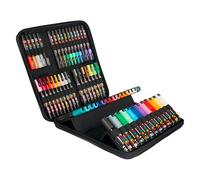 POSCA - Mitsubishi Pencil - Mallette 60 marqueurs Pointes Extra-Fines PC1MC / Fines PC3M / Moyennes PC5M / Biseautées PC8K - Marqueurs Peinture à Base d'Eau - Tout Support