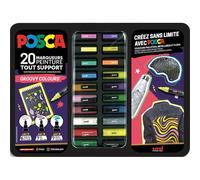 Mallette posca marqueur les insolites 20 unites coloris assortis