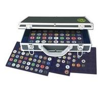 SAFE 271 Coffret de collection pour muselets de champagne - Boîte de rangement élégante pour 270 muselets, avec 5 plateaux en velours bleu roi, fermetures sécurisées & coins renforcés - 410x270x85 mm