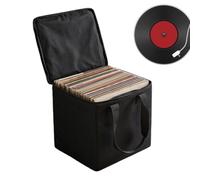Mallette pour disques vinyles avec couvercle et organiseur de charge lourde | Boîte d'album LP de 30 cm pour la maison, le studio, le bureau, le garage, l'armoire, le voyage, l'expédition