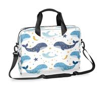 Mallette pour ordinateur portable de 15,7" avec bandoulière amovible, motif animaux marins, dauphins, océan, pour ordinateur portable