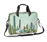 Mallette pour ordinateur portable de 15,7" avec bandoulière amovible, motif plantes succulentes tropicales pour homme et femme, sacoche pour ordinateur portable