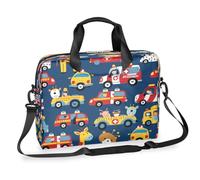 Mallette pour ordinateur portable de 15,7" avec bandoulière amovible, motif voiture et girafe