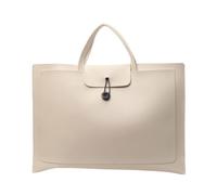 Mallette pour ordinateur portable - Sac en cuir pour ordinateur portable - Sac fourre-tout pour ordinateur portable - Sac de transport pour ordinateur portable - Pour homme et femme, beige