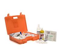 Mallette premier secours en PVC, couleur orange Pour entreprises de plus 2 personnes. Accrocher au mur. Contient : 1 Tensiomètre.