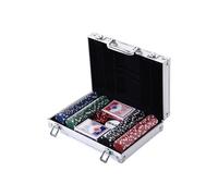 Mallette pro poker coffret complet 30L x 21l x 6,5H cm 200 jetons 2 jeux de cartes + 2 clés aluminium G