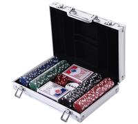 Mallette Pro Poker Coffret Complet 30l X 21l X 6,5h Cm 200 Jetons Aluminium