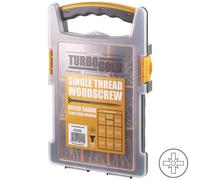 Mallette professionnelle à poignée de vis à bois à double tête auto-fraisée PZ TurboGold 1 000 pièces