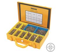 Mallette professionnelle générale de vis à bois à double tête auto-fraisée PZ TurboGold 1 400 pièces