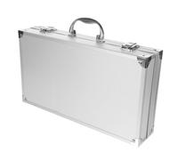 Mallette rigide portable en alliage d'aluminium avec intérieur en mousse pour outils de maquillage de voyage et clés Blanc