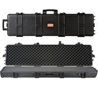 Mallette rigide pour fusils avec 3 couches de mousse de protection intégrale, mallette verrouillable pour armes dures, mallette étanche et roulante pour armes longues, pour fusils de 127 cm ou fusils 
