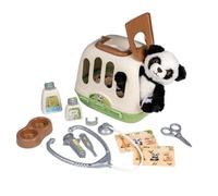 Mallette vétérinaire - 1 peluche Panda et de nombreux accessoires - Produit 2 en 1 : Cage de transport