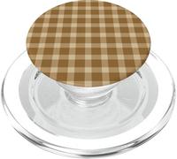 Mallette Vichy Marron - Rustique Country Plaid Esthétique PopSockets PopGrip pour MagSafe