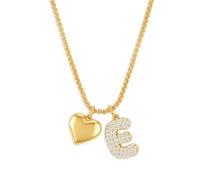Mallevovo Collier avec pendentif initiale en forme de cœur pour femme - Lettre E