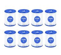 Mallez Lot de 8 cartouches filtrantes de type I 58093 pour piscine gonflable Bestway, cartouche filtrante de rechange pour pompe de filtration de 1000 litres par heure, 8,9 x 7,9 cm
