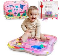 Mallie® Tapis d'Eau Bébé Éveil, Tapis de Jeu Bébé et Tapis d'Éveil Bébé pour Tummy Time Bébé - Centre d'Activités: Jeux d'Éveil Bébé 0-6 Mois & Jeux Bébé 0-3 Mois. Tapis Gonflable Fille Garçon