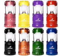MalloMe Lanterns Lot de 8 lanternes LED à piles - Lanterne de camping d'urgence - Lampe portable pour tente de camping à la maison, à l'intérieur, aux pannes de courant, 8 multicolores