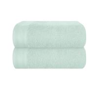 MALLONI HOME Lot de 2 serviettes de bain surdimensionnées en coton 100 x 150 cm - Serviettes de bain ultra absorbantes, compactes, à séchage rapide et légères - Vert océan