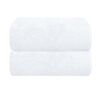 MALLONI Home Lot de 2 serviettes de bain surdimensionnées en coton 100 x 150 cm, ultra absorbantes, compactes, à séchage rapide et légères - Blanc