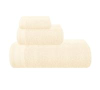 MALLONI HOME Lot de 3 serviettes en coton ultra doux comprenant une grande serviette de bain 70 x 140 cm, une serviette de toilette 40 x 60 cm et 2 buanderies 30 x 30 cm, ivoire
