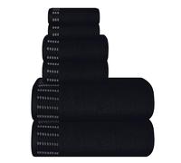 MALLONI HOME Lot de 6 serviettes en coton ultra douces, compactes et légères, comprenant 2 serviettes de bain 71,1 x 139,7 cm, 2 serviettes 40,6 x 61 cm et 2 débarbouillettes 30,5 x 30,5 cm, usage