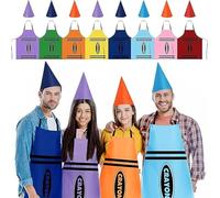 Malloom Ensemble de 8 pièces de costume crayon coloré avec tabliers et chapeaux de nain de nain pour adultes en famille, jeux scolaires et cosplay (lot de vrac)