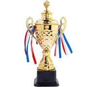 Malloom Grande coupe dorée avec couvercle de 35 cm, trophée gagnant pour des souvenirs personnalisés, prix d'or pour le sport, les tournois, les compétitions