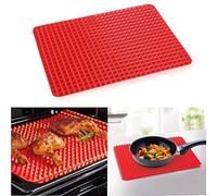 Malloom Tapis de cuisson en silicone antiadhésif Texture pyramide Réduction de matière grasse