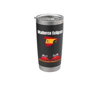 Mallorca Éclipses solaires Taureaux drapeau espagnol carte Espagne Gobelet isotherme en acier inoxydable double paroi