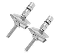 Malloy 1 Paire de Charnières de Fixation pour Abattant de Toilette M6 X 71,5 mm en Acier Inoxydable, Support de Fixation pour Charnière de Couvercle de Toilette Compatible C0102G