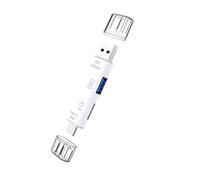 Malloy 5 en 1 USB 2.0 Type C/USB/Micro-USB/TF/SD Lecteur de Carte MéMoire Adaptateur OTG Lecteur de Carte Accessoires de TéLéPhone Portable, Blanc