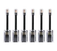 Malloy 6 pièces Cordon TéLéPhonique DéMêLant RJ9 4P4C 360 DegréS Rotation ÉTendue Anti-T-Angle Noir Cordon TéLéPhonique Câble Fixe