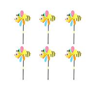 Malloy 6 PièCes SéRies Abeille Vent Spinners Moulins à Vent 3D Animaux Moulins à Vent Jardin Piquets Ornements pour Pelouse Cour Patio FêTe DéCor