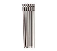 Malloy 6Pcs Tige 1/4 Pouce S2 Acier 150Mm Long Hexagone MagnéTique TêTe Cruciforme Tournevis Bit Set
