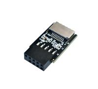 Malloy Adaptateur USB 2.0 9 Broches vers Type-E Embase du Panneau USB 2.0 9 Broches vers Adaptateur Interne Type-E avec LED d'alimentation 5 V