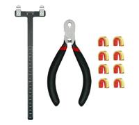 Malloy Ensemble de Points D'Encoche pour Corde d'arc avec Règle Carrée en T, Pince à Boucle D'Encoche et 8 Pièces de Boucles D'Encoche, Noir