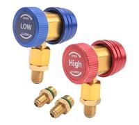 Malloy Fréon R134A Connecteur de Coupleur de Voiture Automatique, Adaptateurs en Laiton, Jauge de Collecteur Réglable pour Réfrigérant de Climatisation