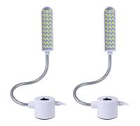 Malloy Lampe de Machine à Coudre 30 LED avec Base Magnétique et Col de Cygne Flexible, Lampe de Travail Portable, Lot de 2, Prise UE