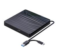 Malloy Lecteur CD/DVD Externe pour Ordinateur Portable, USB 3.0 et Type-C Graveur CD DVD +/-RW Portable Lecteur Optique Lecteur Graveur Lecteur DVD Installation Facile Facile à Utiliser