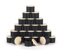 Malloy Paquet de 24 Boîtes de Bougies Noires de 4 Oz avec Couvercles, Pots de Bougies de 4 Oz pour Fabriquer des Bougies en Vrac, Installation Facile
