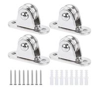 Malloy Poulie de 1 Pouce en Acier Inoxydable Mini Poulie Double Ensemble Kit Rouleau Sans Friction Silencieux Roue Fixe de Service Lourd - 1 Ensemble