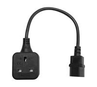 Malloy Prise de Sortie IEC320 C14 vers UK BS1363A, Prise Mâle IEC C14 vers Prise UK 3Pin Câble Adaptateur Secteur pour PDU UPS (0.)