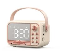 Malloy Radio-Réveil Bluetooth 5.0 Enceinte Vintage Enceintes Bluetooth sans Haut-Parleur Support de Carte TF U Disk AUX Son 3D Type Diffusion de Balance D'Horloge-Réveil Speaker B