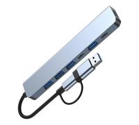 Malloy Répartiteur de Hub USB C 7 en 1, Extension USB avec 4 Ports USB, 2 Ports USB C pour PC Portable/Téléphones et Autres Appareils