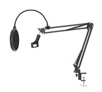Malloy Support de Microphone de Bureau Suspension Bras de Bras de Ciseaux avec Vis 3/8-5/8 / Support Antichoc/Filtre/Clip/Attaches de Câble