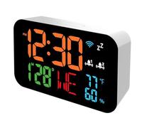 Malloy Tuya WiFi Horloge Calendrier Thermomètre Intelligent Hygromètre avec Affichage LED Numérique Prise en Charge de L'Étalonnage Automatique WiFi
