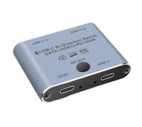 Malloy Type-C Splitter Two-Way Switcher pour 8K@60Hz/4K@144Hz Transfert Vidéo 100W USB C pour Moniteur D'Ordinateur, Source Multiple
