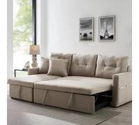 Malmo canapé d'angle 4 places convertible beige